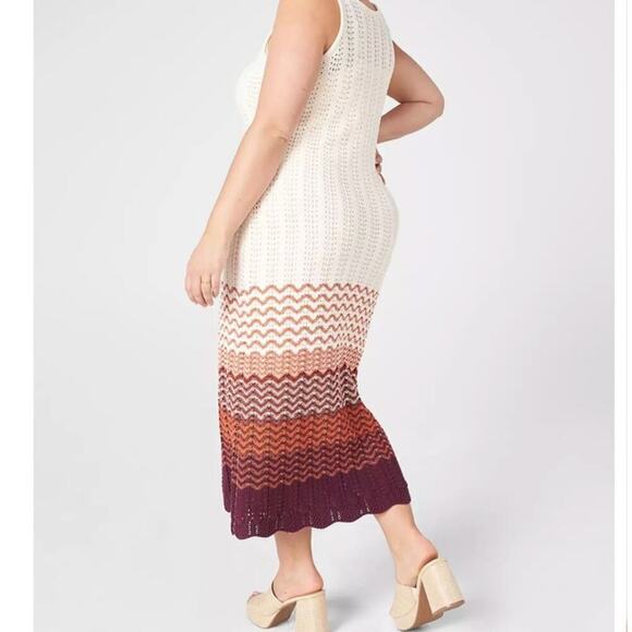 NWT Lane Bryant Eco-Friendly Chevron Striped Sweater Dress Women Size 26/28 - Picture 5 of 14